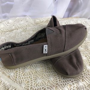 Toms Classic Brown Gray Flats Y4 Size 4